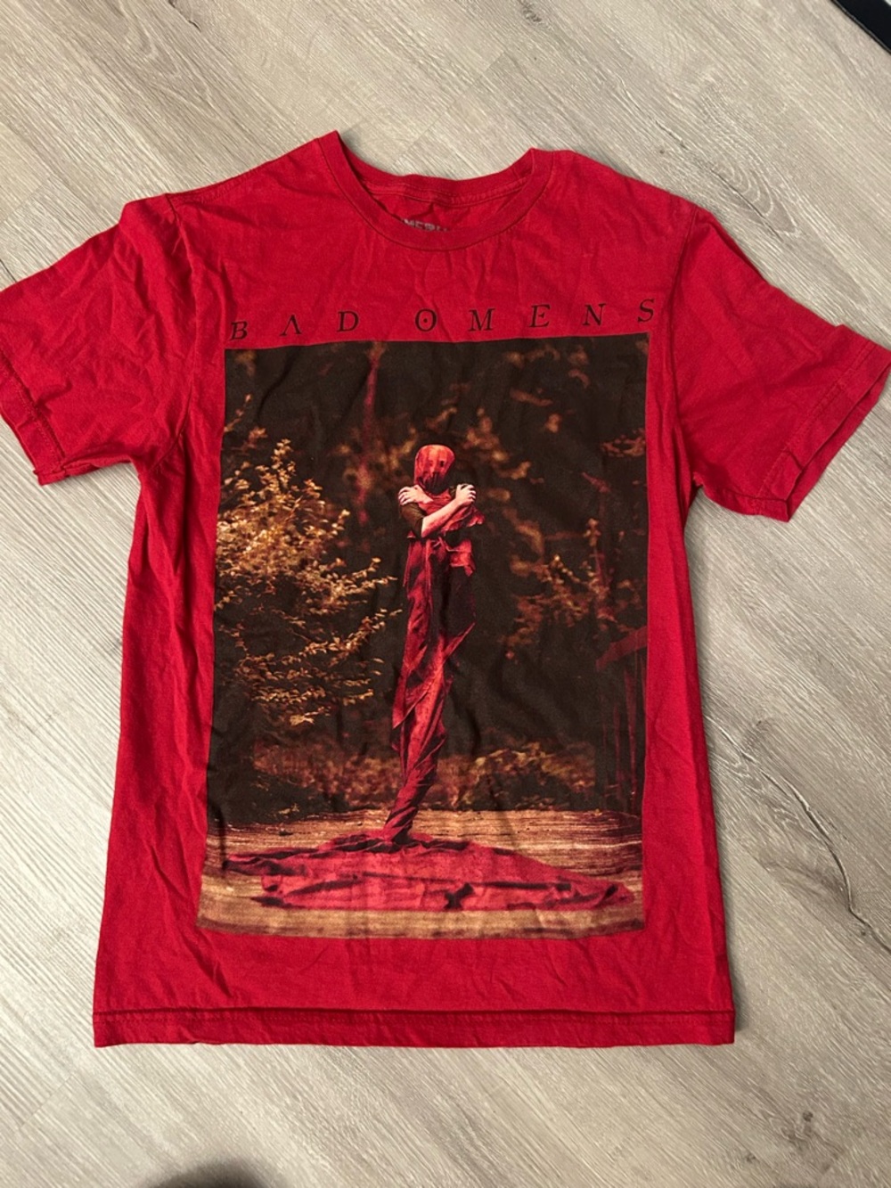 Red Graphic Bad Omens Band Shirt